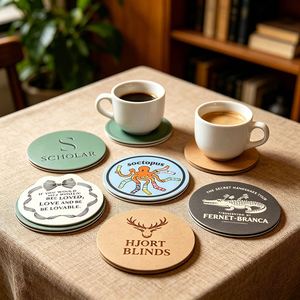 Sous-verres en papier absorbant jetables, logo personnalisé imprimé, sous-verres ronds pour boissons - Product Image 1