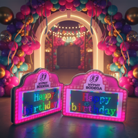Letrero LED Recargable de Alta Calidad con Control Remoto, Diseño de Feliz Cumpleaños, Letrero Publicitario de Metal y Acrílico en Oferta