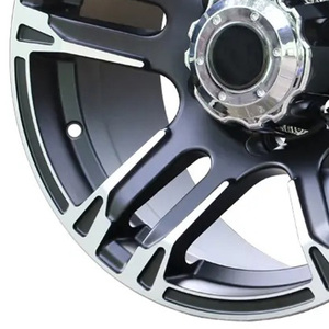 Rines de Aleación para Automóvil de 15 16 17 <span class=keywords><strong>18</strong></span> Pulgadas, 5 6 10 12 Agujeros, Diseño Cóncavo Negro, Rines Fundidos al por Mayor para SUV 4x4 - Product Image 2