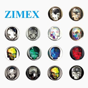 10mm Màu Xanh Lá Cây Sọ Rhinestone pha lê kết hợp nút với Kẽm hợp kim Chân mạ kỹ thuật thân thiện với môi Vòng - Product Image 4