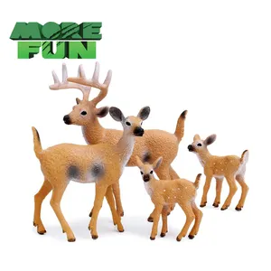 OEM ODM PVC Plastic Animal Toys Realistic Eco-friendly Deer Toys Family Set Buck Toys (Rough finish)