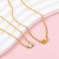 Fenny plaqué or 18 carats en gros étanche simple mode zircone épissé pendentif chaîne solide collier en acier inoxydable