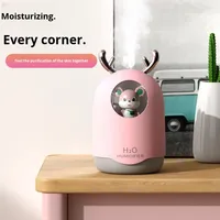 Humidificateur ultrasonique en plastique alimenté par USB avec humidistat, diffuseur d'aromathérapie silencieux à LED RGB pour chambre, bureau et maison