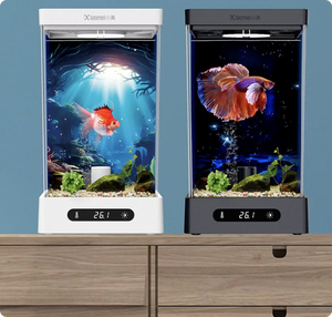 Pecera Inteligente para Peces Betta con Calentador y Luces RGB - Acuario de Escritorio de 10W con Control Automático de Temperatura para Medusas y Peces Pequeños - Product Image 1