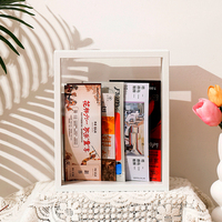 Cadre photo carré A4 fait main boîte d'ombre en bois double face avec plexiglas métal affichage billet Collection décor à la maison