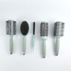 <span class=keywords><strong>2025</strong></span> yeni yuvarlak seramik iyonik varil saç şekillendirici Curling Detangler fırça tarak Salon için naylon kıl ile - Product Image 1