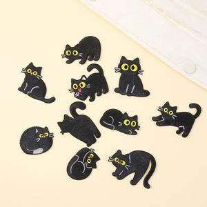 New Eco-friendly Iron-On /<b>sticker</b> <b>Computer</b> Embroidered Black Cat Patch for Clothes Bag Decoration - Product Image 2