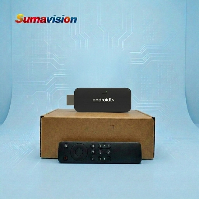 Sumavision OTT Streaming Device WiFi5 Quad Core 4K HDR/H265 Android TV Stick 4GB+128GB Android 9.0 BT Voice Control Remote 12