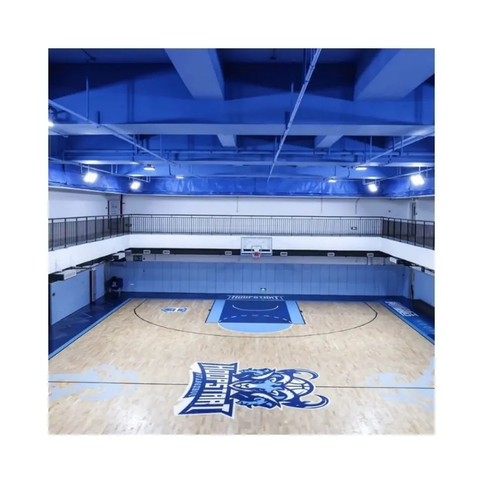 Lantai basket FIBA lantai kayu Maple, untuk bermain daya Cepat profesional dalam rumah pelatihan sistem lantai kayu keras
