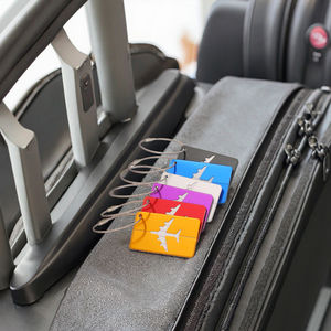 中国の新年旅行荷物タグステンレス鋼ループ名IDカードスーツケースアルミ金属とロープバッグラベル付き - Product Image 6