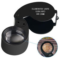 Lupa de Joyero 40X con Luz LED UV para Relojes, Monedas, Sellos, Gemas, Joyas y Identificación de Diamantes