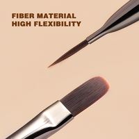 Pinceau liner à manche bois de santal, stylo nail art à double tête ultra-fin à pointe aiguille pour dessin floral, stylo gel UV à long manche, pinceaux assortis