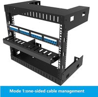 Organisateur de câble horizontal en rack 1U 19 pouces 12 fentes Gestion des câbles en acier noir