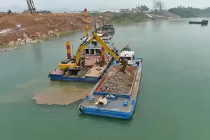 China areia transportadora garra barcaça/areia transporte navio/areia barcaça transporte