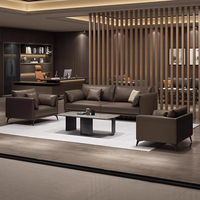 Ensemble de canapés en cuir convertible et pliable Musen, luxueux, moderne, écologique, durable, avec éponge haute densité et structure en bois massif, pour bureau