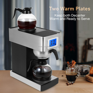 Commercial Stainless Steel <b>Coffee</b> Brewer Drip <b>Coffee</b> Maker Filter <b>Coffee</b> <b>Machine</b> with Carafes Decanter Warmer Plates for Café - Product Image 5