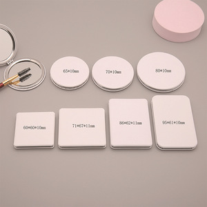 PU 접이식 휴대용 화장품 거울 귀여운 작은 양면 인쇄 패턴 사용자 정의 로고 손으로 접힌 사각 거울 - Product Image 4