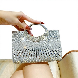 Bolso de mano tipo anillo, bolso de noche brillante con cierre magnético, de poliéster, para vestido de noche, fiesta de boda, marca Tanjing - Product Image 1