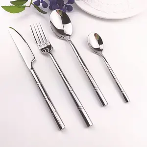 DFU1 customized Modern Design Steel set cutlery Used for Dining Table hotel restaurant home Decor Silver Color knife fork spoon