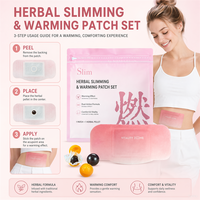 Versandfertig 3 Stück/Beutel Natürlicher Extrakt Kräuter-Wärmekompresse & Nabel-Moxibustion Dual-Effekt Bauch-Schlankheitspflaster
