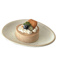 Retro elegante moderne minimalistische ovengebakken steengoed schaal, magnetronbestendig, eersteklas kwaliteit, dessert-/snack-/gebakbord