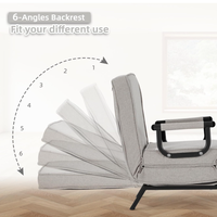 Platzsparendes Quadratisches Klappsofa Einzelschlafsessel Modernes Modulares Schlafsofa für Schule, Studio, Apartment und Gästezimmer