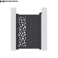 Porte principale piétonne en alliage d'aluminium découpée au laser, thermolaquée, pour villas, ouverture simple automatique, antirouille