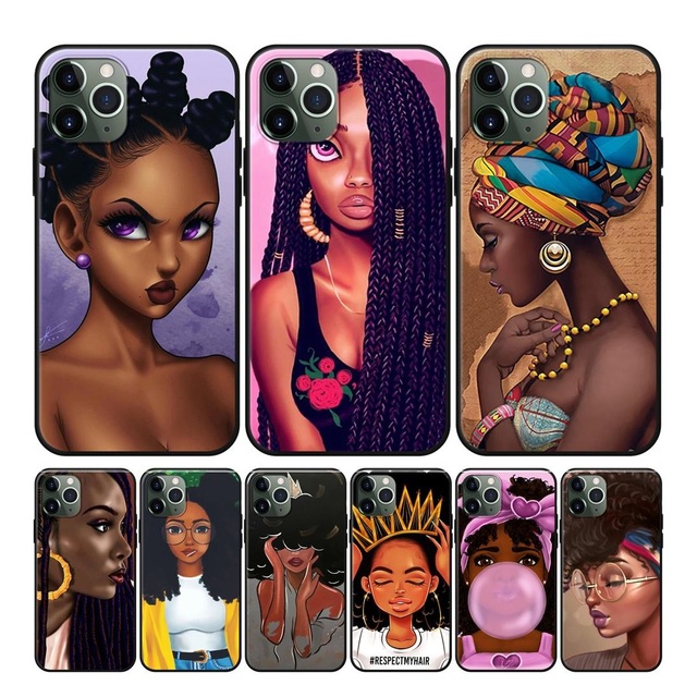 1000+ Designs Custom Rock Afro Girls TPU Silicon Case for iPhone 11 12 13 14 15 16 Pro Max UV Printing 3D Sublimation Phone Case