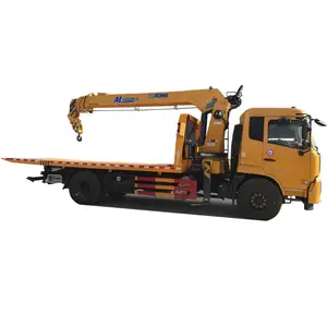 new flatbed rotator tow truck mounted crane wrecker hydraulic winch dongfeng 180hp/190HP