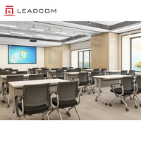 Meja Pelatihan Lipat Bersertifikasi SGS LEADCOM LS-4-6 dengan Roda Nylon yang Dapat Dikunci, Meja Seminar Kantor, Meja Pelatihan Lipat yang Dapat Disusun