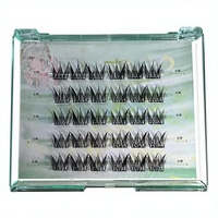 Gros 3D Grappes Fluffy Curly Double Crypté Cheveux Synthétiques Sans Colle DIY Ventilateur Faux Cils Paires De Couleurs Naturelles