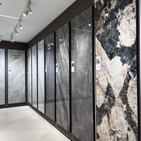 Dalles de pierre frittée en quartz artificiel poli à veines, grand format 800x2600x9mm, haute qualité, pour revêtement de sol