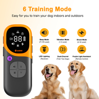 Collier de dressage pour chien avec télécommande, portée 2600 pieds, étanche IPX7, pour 2 chiens, avec fonctions bip/vibration/chock/détection d'urine, 6 sons, rechargeable