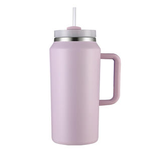 Logo personnalisé 64 oz grand gobelet isolé en acier inoxydable avec poignée et paille pour les voyages, les sports et le <span class=keywords><strong>camping</strong></span> - Product Image 3