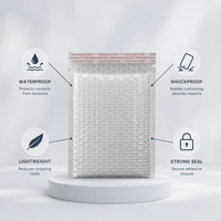 Enveloppes à bulles blanches personnalisées avec logo, imperméables et recyclables, pour expédition logistique, colis, chaussettes, fourrures et chaussures