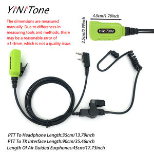 Casque acoustique professionnel YiNiTone EAP-2 avec tube acoustique discret et prise 2 broches haute sensibilité pour BaoFeng UV-5R Kenwood TK-2107/3107 - Product Image 2