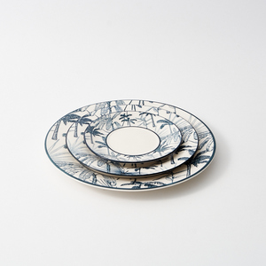 طقم أطباق عشاء بورسلين جديد مخصص بتصميم زهري وطباعة بنقوش، أطباق وأوعية جميلة بتصميم نباتي - Product Image 3