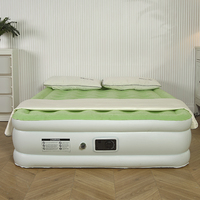 Matelas Gonflable Haut de Gamme King Size Double Rehaussé avec Pompe Électrique Intégrée, Lit Gonflable Confortable pour Chambres à Coucher, Lits Floqués