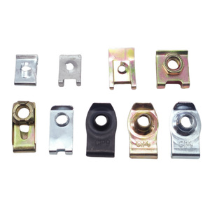 Clip de fixation de plaque d'immatriculation automobile en métal, 17 mm x 10,5 mm, en acier, pour pare-chocs de voiture, base à vis en forme de U - Product Image 4