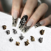 Breloques 3D en alliage métallique pour nail art, motifs Crâne, Fantôme, Diable, Araignée, style Gothique, pour femmes et filles, accessoires de manucure DIY et de salon, colorées, marque Weiju