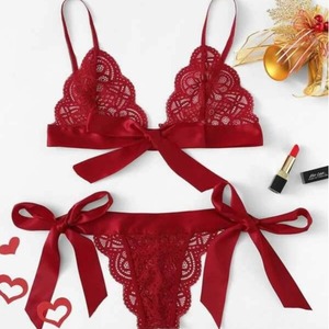 Nuevo Bikini de Dos Piezas 2020 con Ribete de Encaje - Lencería Sexy de Encaje de Tres Puntos con Tirantes, Estilo Europeo y Americano - Product Image 1