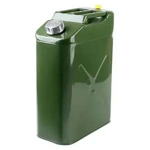 Lon Jerry Kim Loại 20L Lon Nước Xăng Dầu Nhiên Liệu Diesel 5 Gallon Lon Tiện Ích + Vòi Linh Hoạt