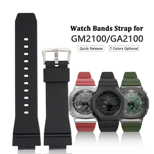 Bracelet de montre 16 mm en TPU pour <span class=keywords><strong>Casio</strong></span> GA2100 <span class=keywords><strong>GM2100</strong></span>, bracelets de montre pour femmes et hommes, à libération rapide - Product Image 1