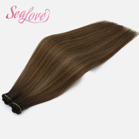 Extensions de cheveux humains professionnelles Genius Weft, tissées à la main, double trame, longue durée, sans nœuds, cheveux vierges Remy