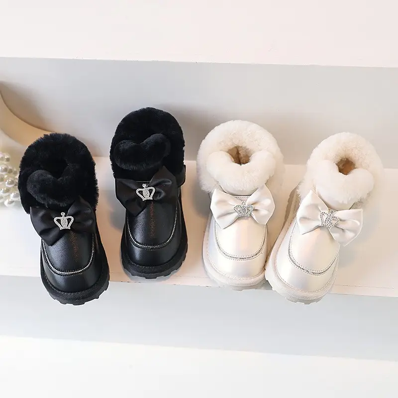 Flat Princess Baby Shoes Girl 2022 Fashion Trend Winter Boots for Kids Wholesale Custom Thick Children Snow Boot