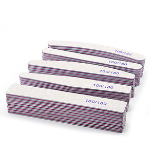 Lime à ongles zébrée gris-blanc longue et droite, double face, pour ponçage et polissage de manucure - Product Image 5