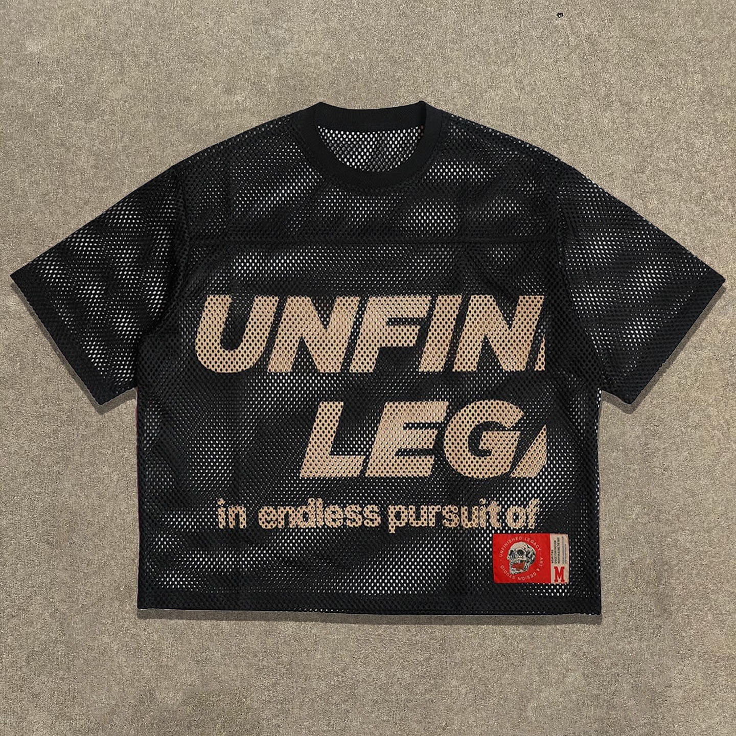Maglia da calcio corta in rete nera a forma squadrata