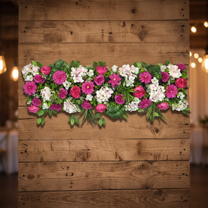 <b>Artificial</b> <b>Flower</b> Factory Vivid Magenta White Silk Luxe Channel Panel Raspberry Peony Gerbera Row 120cm Handmade Valentine's Day - Product Image 2