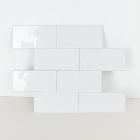 Carreaux mosaïques autocollants SPC blanc brillant de haute qualité, étanches, pour crédence de cuisine