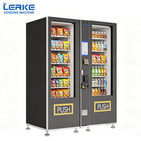 Máquina Expendedora Automática Antirrobo LERKE, Máquina Expendedora Combinada para Bebidas y Aperitivos con Pago con Tarjeta de Crédito/Monedas